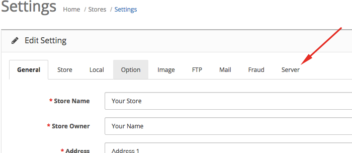 Cart 2 Server Settings